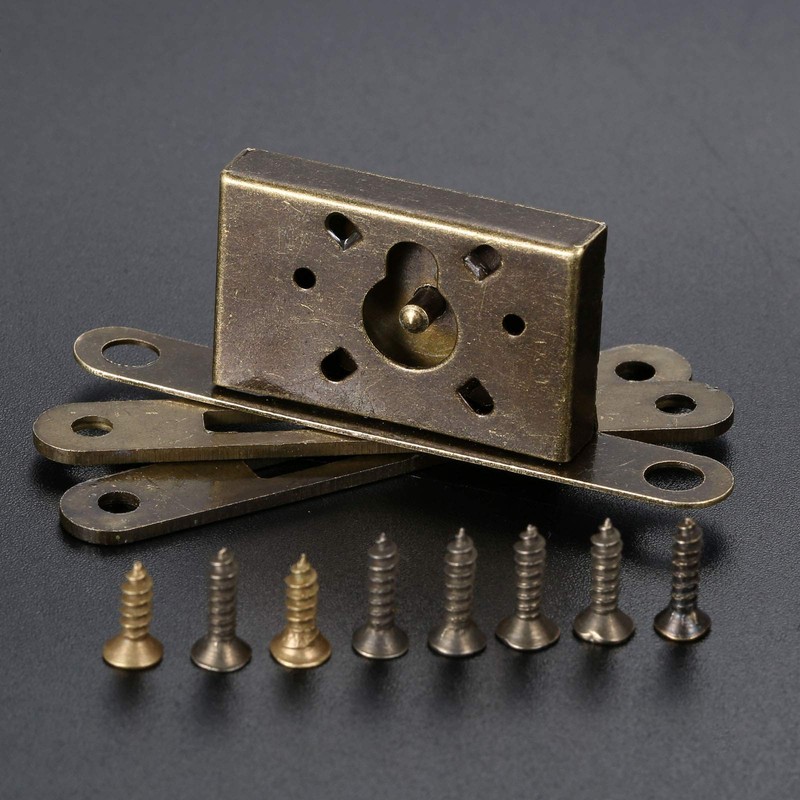 Dophee 1Set Antique Bronze Full Mortise Mini Decorative Locks with