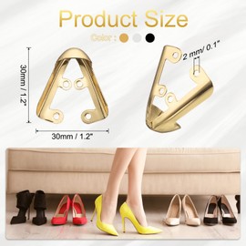 uxcell 6Pcs Metal Shoes Pointed Protector High Heel Toe Caps Cover Durable Shoe Tip Cover Elegant Shoe Head Tips Cap for Shoe Protection Repair, Shoe Protection (Gold/Silver/Black, 30mm)