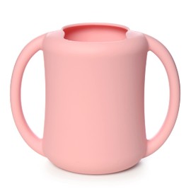 PrimaStella Silicone Baby & Toddler Training Cup with Handles - Sippy Cup for 1 Year Old – Toddler Cups (Soft Pink)