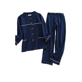 Yume Pajamas, Double Gauze Pajamas, Kids, Room Wear, Children, Spring, Summer, Autumn, Winter, Long Sleeve, 100% Cotton, Marshmallow, Cotton, Sleepwear, Brothers, Sisters, Matching, navy