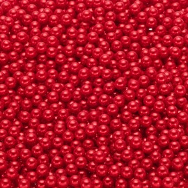 uxcell 2500Pcs Faux Pearl for Vase Filler, 6mm No Hole ABS Round Pearls for Crafting, Jewelry Making, Vase Filler, Cosmetic Boxes, DIY Parts, Table Scatter, Home Decoration, Red