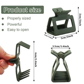 Pack of 4 Small Hair Clips, Square Hair Clips, 2 Inches, Non-Slip Hair Clips, Small, Thin Hair, Matte Hair Clip, Small for Girls and Women (White, Black, Brown and Dark Green)