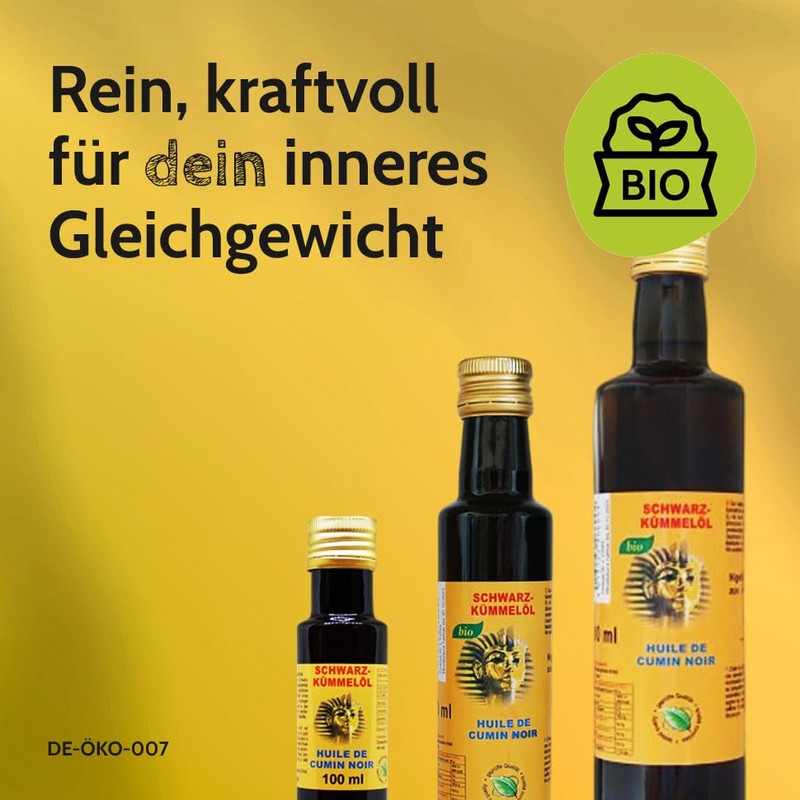 Black Cumin Oil Bio - Nigella Sativa Cold-Pressed from Egypt