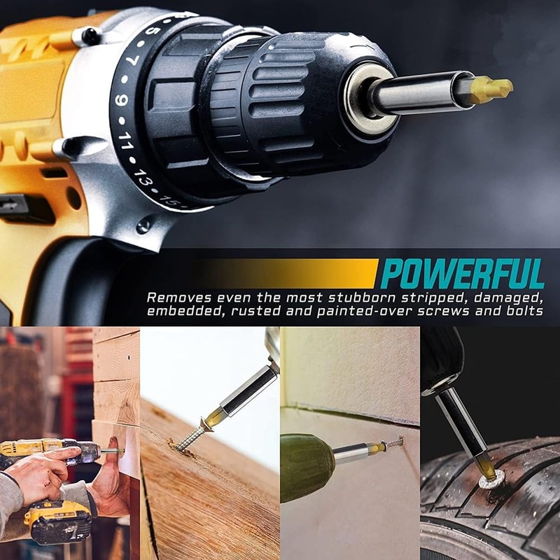 Peakloong 22Pcs Titanium Damaged Screw Extractor Set - Stocking Stuffers