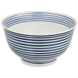 Hama Pottery Hasami Ware Lightweight Bowl Bowl 6.7 inches (17 cm), Indigo Koma, Wayama Kiln, Made in Japan 217760
