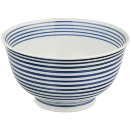 Hama Pottery Hasami Ware Lightweight Bowl Bowl 6.7 inches (17 cm), Indigo Koma, Wayama Kiln, Made in Japan 217760