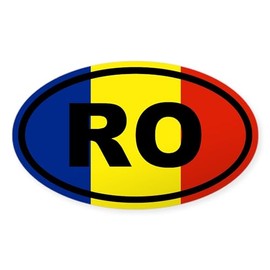 CafePress Romania Flag Sticker Oval Car Bumper Sticker