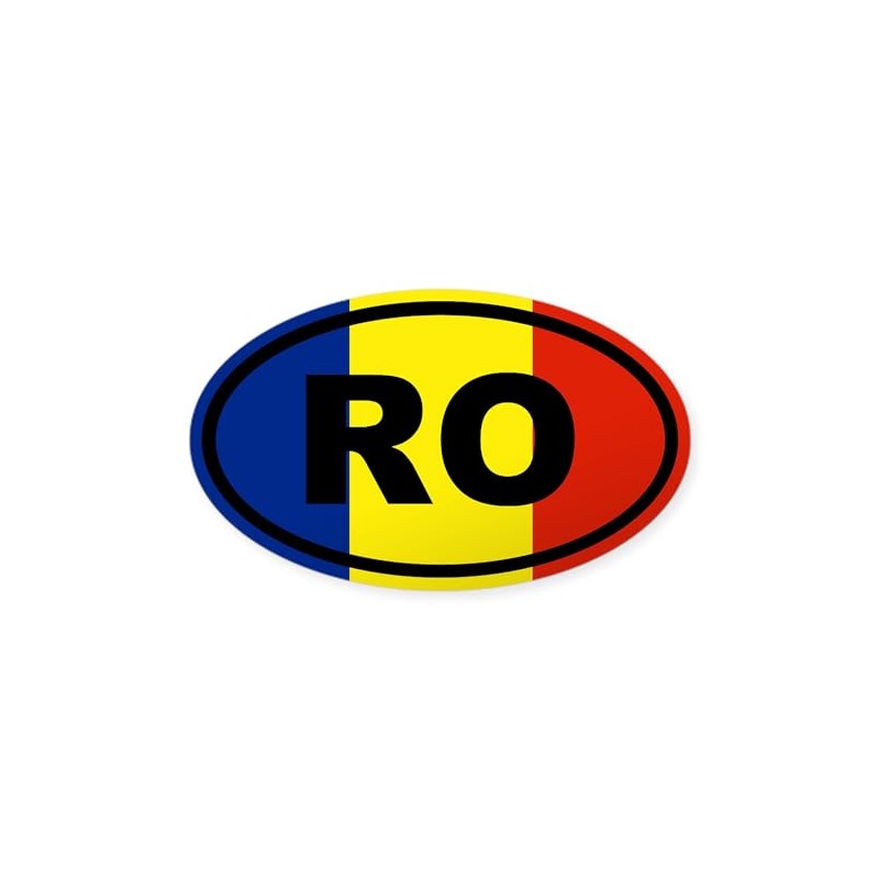 CafePress Romania Flag Sticker Oval Car Bumper Sticker