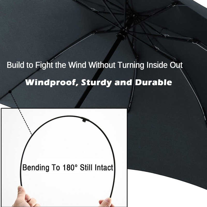 ACEIken Umbrella Reverse Close Folding Windproof Travel Umbrella - Compact