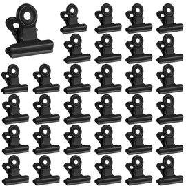 tonyg-p Small Paper Clips, Pack of 60 Mini Metal Clips, 22 mm Multi-function Clips for Clips, Letter Clips for Photos, Office and Kitchen (Black)