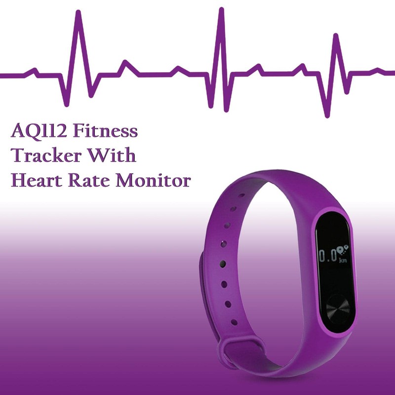 AQUARIUS AQ112 Fitness Tracker With Heart Rate Monitor Purple