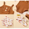 AMAWMW Newborn Baby Girl Summer Sun Print Outfit Strap Ribbed