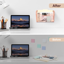 EASEPRES Wall File Holder Organizer, 3 Pockets Rose Gold Hanging file Organizer Wall Mount Mail Magazine Rack for Women Home Office Supplies