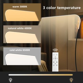 LeunDen Arch Floor Lamps for Living Room, 18W 1600LM Modern Standing Lamp with Remote Control, Standing Corner Lamp with Stepless 3000K-6000K Color, 5.5Ft Tall Lamp for Reading