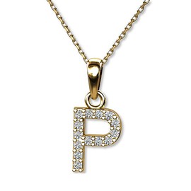 LillyMarie Ladies Chain Gold 333 Letter Pendant P Colourless Length Adjustable Confectionery Gifts Beautiful for Women Christmas