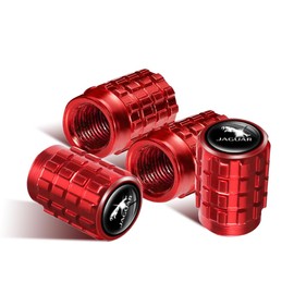 BROAND Metal Car Wheel Tire Valve Caps Replacement for Jaguar I-PAC F-PAC E-PAC XEL XFL XJ XFSeries Auto Valve Stem Cover Decoration Accessories Red