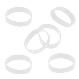 ONLYKXY 100 Pieces Silicone Cable Ties 17mm/0.66inch Diameter Flat Rubber Bands Elastic Reusable Thick Rubber Rings Supplies for School Home or Office Elasticity Coil Ring (White)