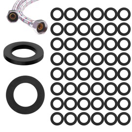 TIESOME 50 Pack 1/2 Inch Rubber Shower Hose Washers, Shower Head Seals Leak-Proof Connector Gaskets for Shower Head Garden Hose Fittings