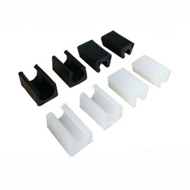 Wambere Pack of 8 U-Shape Chair Leg Caps, Protective Caps for Chair Legs, Floor Protectors, Open Type Round Tube Shape, Floor Non-Slip, Plastic Plugs, for Round Chair Legs, Arch Chair, Black, 6 mm