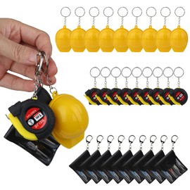 30 Pcs Mini Tool Keychains Set, Bulk Gifts includ Screwdrivers Measuring Tape Bottle Opener Helmets, Fun Construction Party Favors for Adults Men Coworker Teacher Student Trade Show Birthday Parties