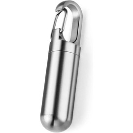 Stainless Steel Pill Container, Sealing Waterproof Portable Keychain Pill Holder Keychain Pill Holder for Outdoor Travel Purse