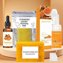 BISUTANG Turmeric Soap & Essential Oil Set,Including 1 Counts Turmeric Soap &1 Counts Essential Oil & 1 CountsSoap Saver, Daily Skin Care Set forMen & Women