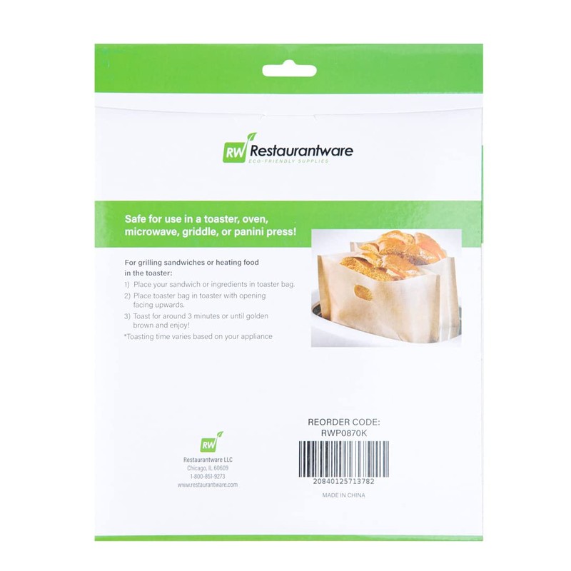 Bag Tek Toaster Bag Set, 6 Non-Stick Toaster Sandwich Bag
