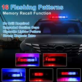 OPL5 Emergency Police Beacon Light,Red Blue LED Rooftop Strobe Lights with Magnetic Base, Warning Caution Safety Lights for Trucks, Snow Plow, Construction Vehicle(1Pc Red/Blue)