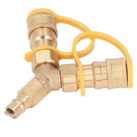 3/8 Inch Gas Y Splitter 2 Way Grill Connector Gas Quick Connect Adapter for Grills Generators Y Splitter Grill Connector