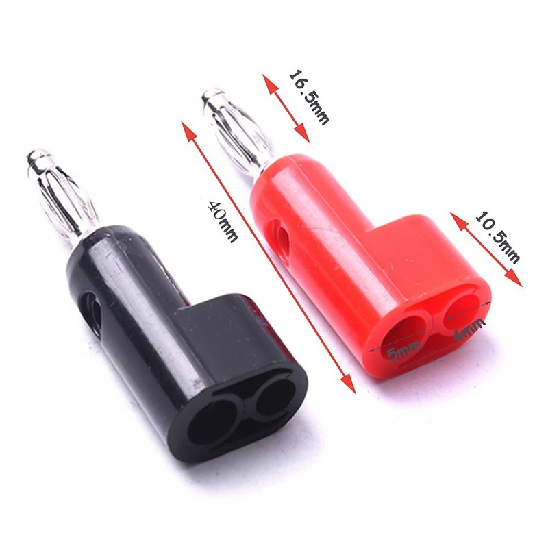 Atoplee Stackable Plugs 6 Pairs Black and Red Stackable Solderless