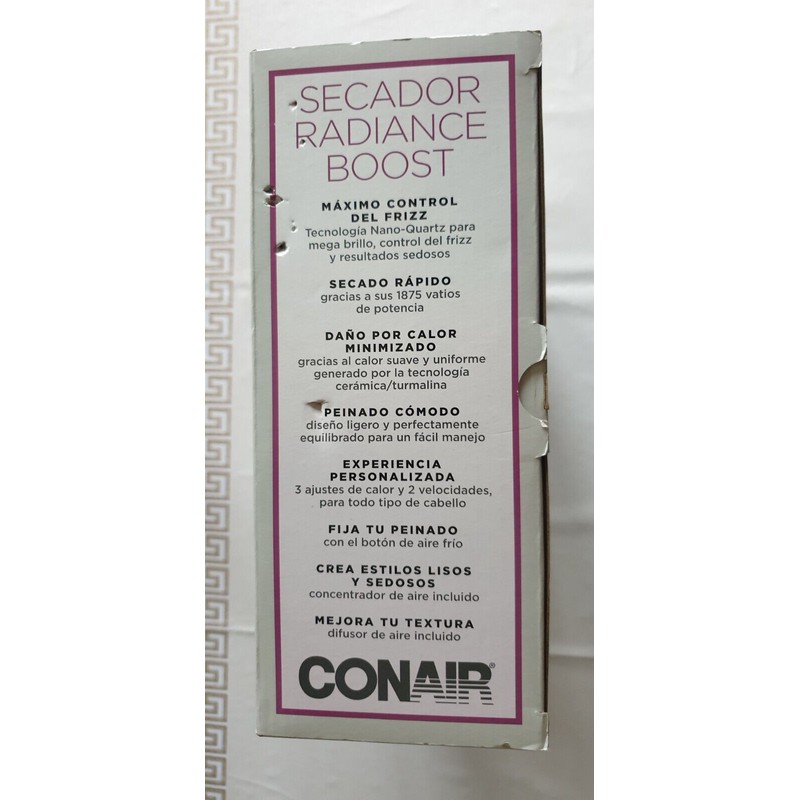 Conair 410 Radiance Boost Hair Dryer Black 3-Heat & 2-Speed