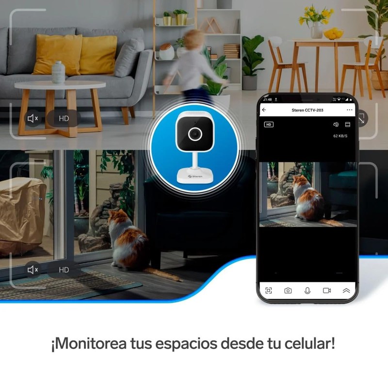 STEREN Cámara de Seguridad Wi-Fi* 3 Mpx Fija