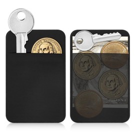 Sorftin Flat Thin Credit Card Size Key Holder Sleeve - Slim Minimalist Wallet for Men and Women (2-Pack Black)