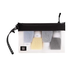 Botellas de viaje exprimibles aprobadas por la TSA de 3 oz/100 ml (juego de cuatro) y bolsa transparente aprobada por la TSA, a prueba de fugas, sin BPA, juego completo para líquidos de mano, Claro