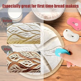 Bread Dough Scoring Tool Set - Sourdough Razor Cutter with Patterns Booklet - Professional Bread Slashing Tool for Artisan Bakers - 3PCS