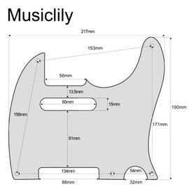 Musiclily Pro 5 Hole Telecaster Pickguard for Japanese Fender Japan Tele Electric Guitar, Black 1P