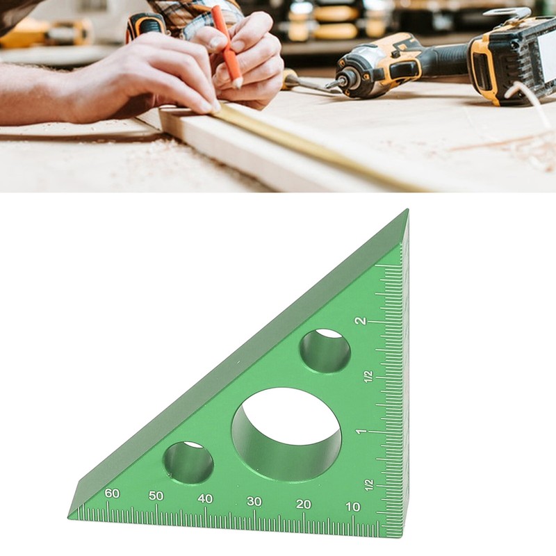 3in Right Angle Measure Ruler Thick Aluminum Alloy 45 Degree