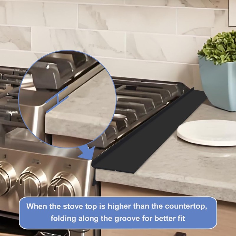 Silicone Stove Gap Covers Folding,25 Inches Stove Gap Filler 2pcs,Kitchen