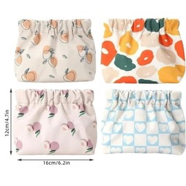 4Pcs Small Makeup Pouch No Zipper Small Cosmetic Bag,Small Pouch Bag Makeup Pouch Coin Purse Jewelry Pouch,Mini Pocket Cosmetic Bag,Pocket Cosmetic Bag Self-Closing Waterproof Coin Purse,Large