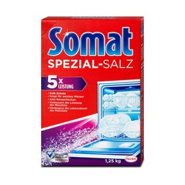 Somat Dishwasher Salt Water Softener - Special Salt Coarse-Grained - Lime Protection, Ensures Soft Water, Anti-Water Stains, Prolongs The Life of The Dishwasher, 1.2 KG (2.6 LB), 2 Pack