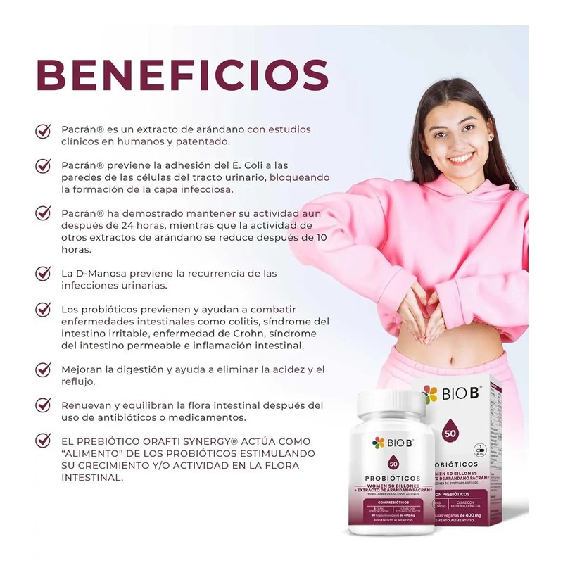 Bio B Probióticos Women 50 Billones Extracto De Arándano Cepas