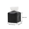 1 x Black Tissue Box Cover Square PU Leather Tissue
