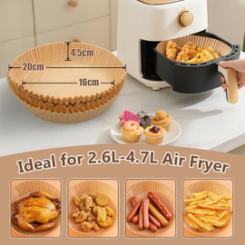 Pack of 300 Baking Parchment Paper for Hot Air Fryer, 16 cm Airfryer Baking Paper, Round, BPA-Free, Waterproof, Oil-proof, Parchment Paper, Liner, Airfryer Accessories for Hot Air Fryer, Oven