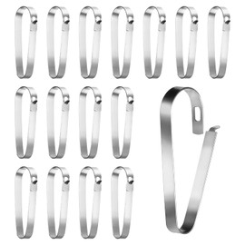 FdcLixuvol Real Estate Sign Clips, 16 PCS Stainless Steel Sign Rider Clips Real Estate Sign Holder Clip Hanging Metal Sign Clip for Hanging Signs Posts Sale and Open House Signs