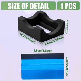 Luter Small Silicone Cup Cradle for Crafting Making, Cup Cradle with Built-in Slot and Felt Edge Squeegee Decal Scraper, Use to Apply Vinyl Decals for Tumblers, Cups, Bottles (Black)