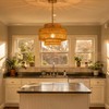 Phaosio 12.4" Boho Rattan Chandelier Hand Woven Rattan Pendant Light