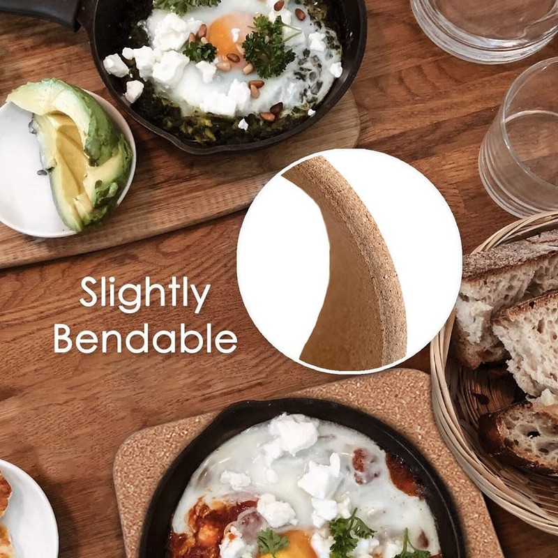 Cork Trivet, 6 Pcs High Density Thick Square Cork Trivets