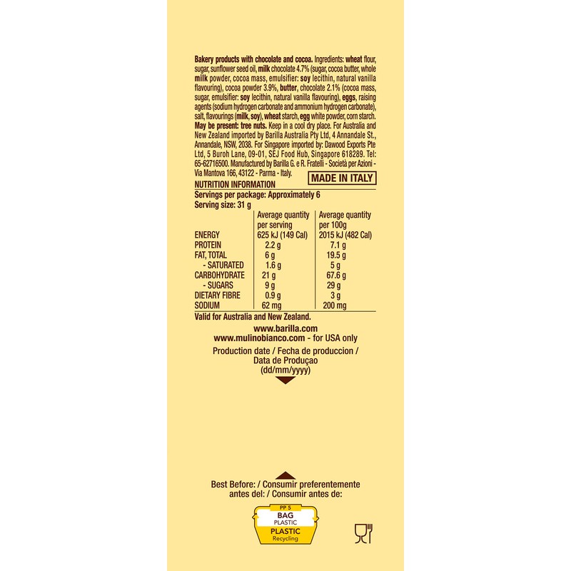 Mulino Bianco Pan Di Stelle Cocoa Biscuits With Sugar Stars,