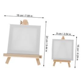 Operitacx Mini Sketching Easel and Canvas Set Portable Wooden Drawing Stand for Artists
