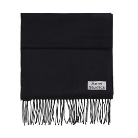 Qianlei Winter Scarf Women's Pure Black Cashmere Scarf Women's Strong Soft Tassel Scarves For All Seasons